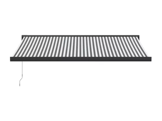 Auvent rétractable anthracite et blanc 4x3 m tissu et aluminium