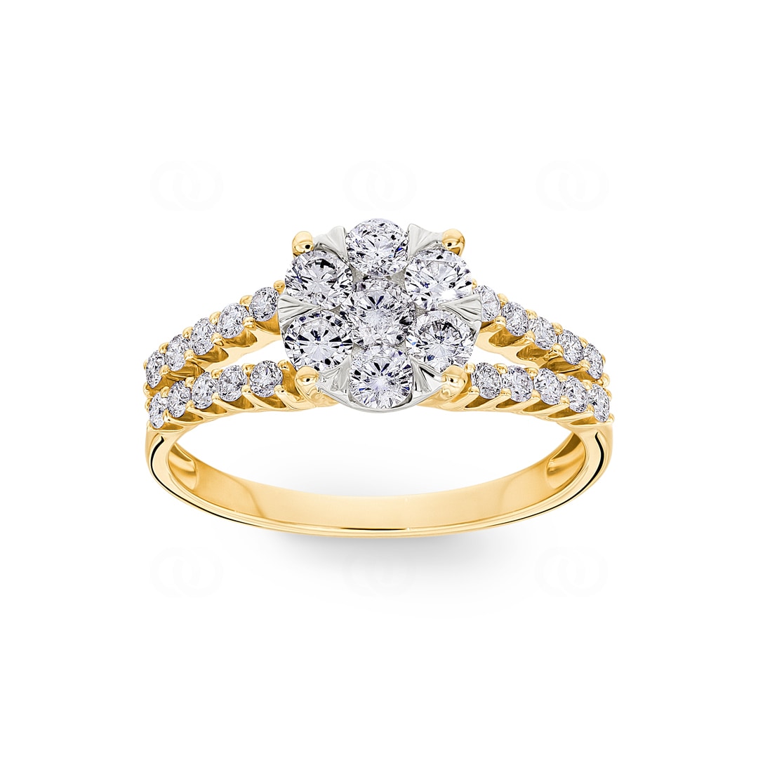 Verlobungsring 750/18 K Gelbgold mit Diamanten 1.00 ct H/si by CHRISTIAN