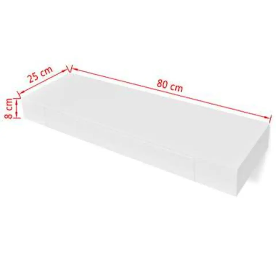 vidaXL Wandschap - met lade - zwevend - MDF - wit