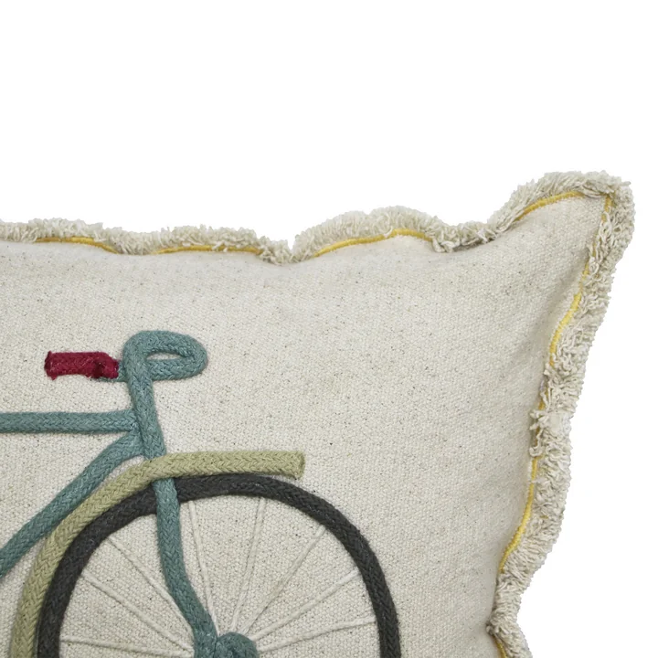 Lorena Canals - Bike Bodenkissen, 35 x 55 cm, natur / blau