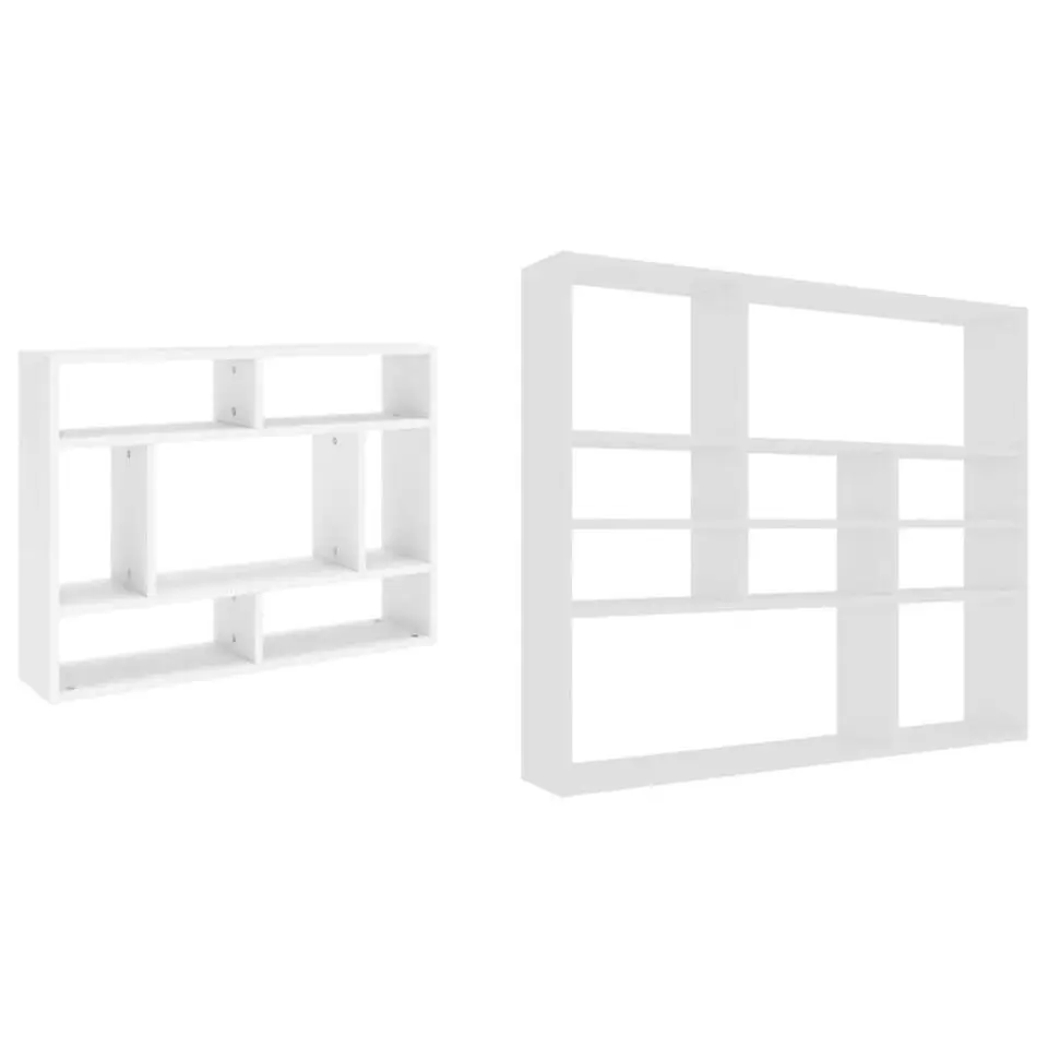 vidaXL - Wandmeubel - Wit - Bewerkt hout