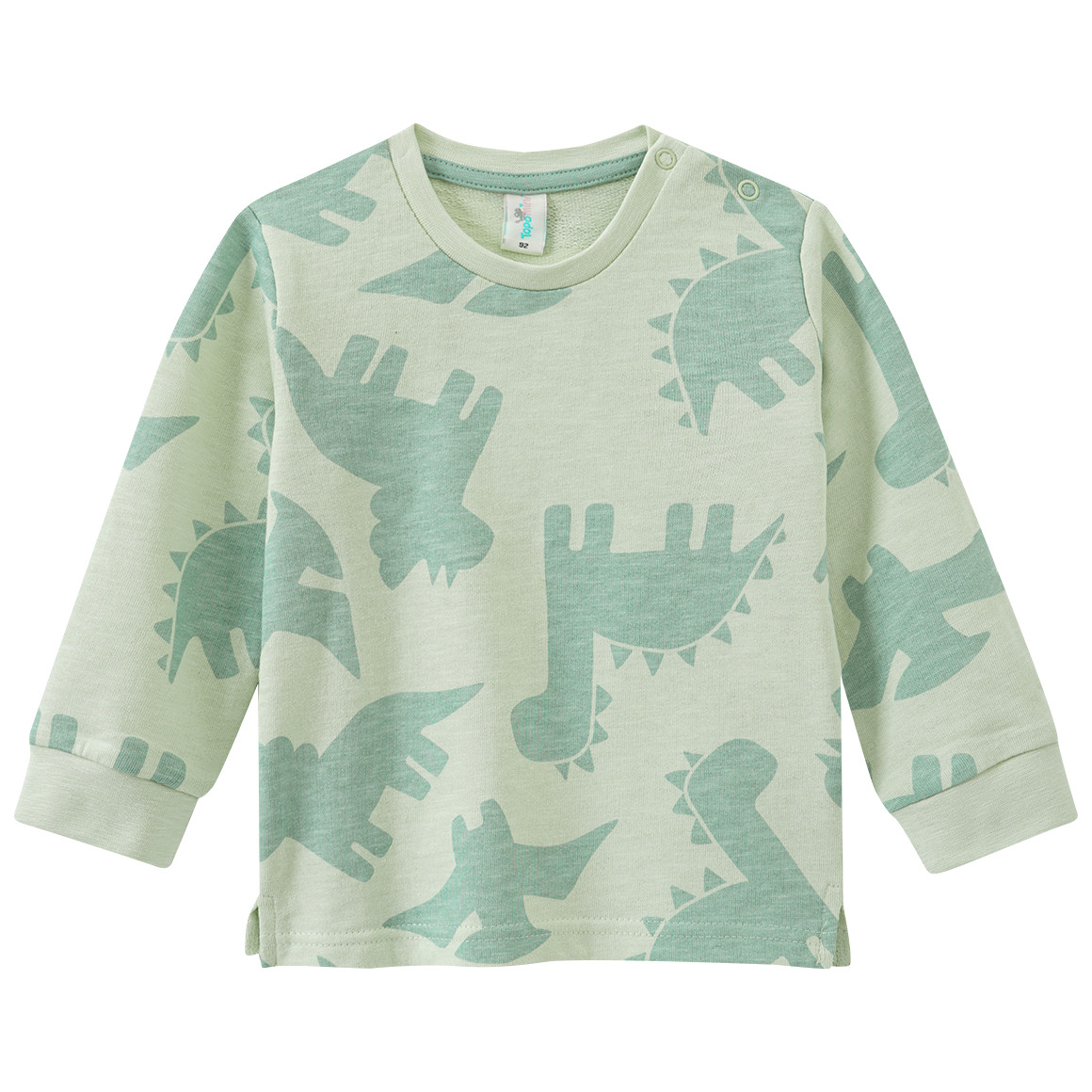 Topomini Baby Sweatshirt mit Dino-Muster hellgrün