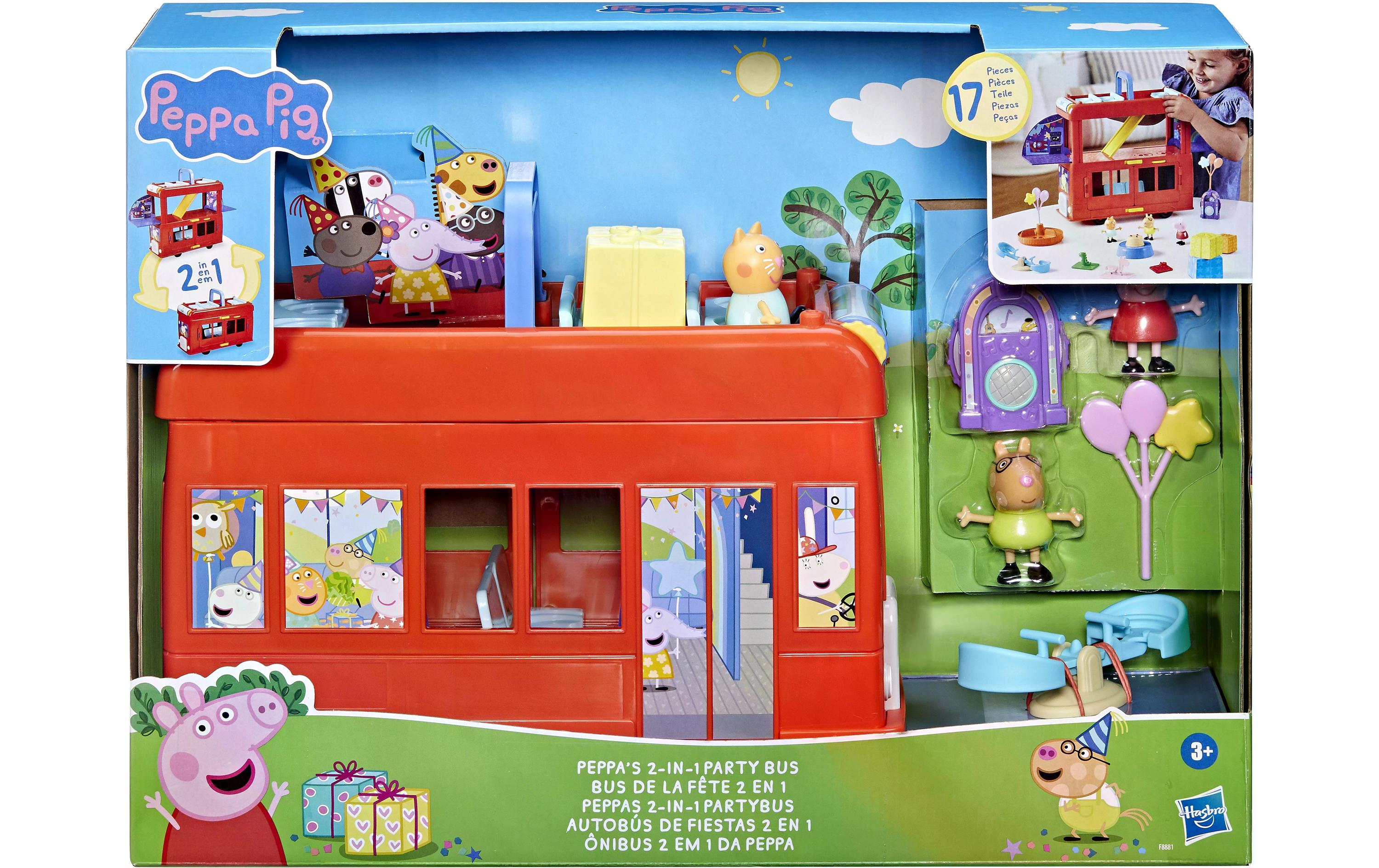 Spielfigurenset Peppa Pig Peppas 2-in-1 PartybusDoppeldeckerbus-Spielset