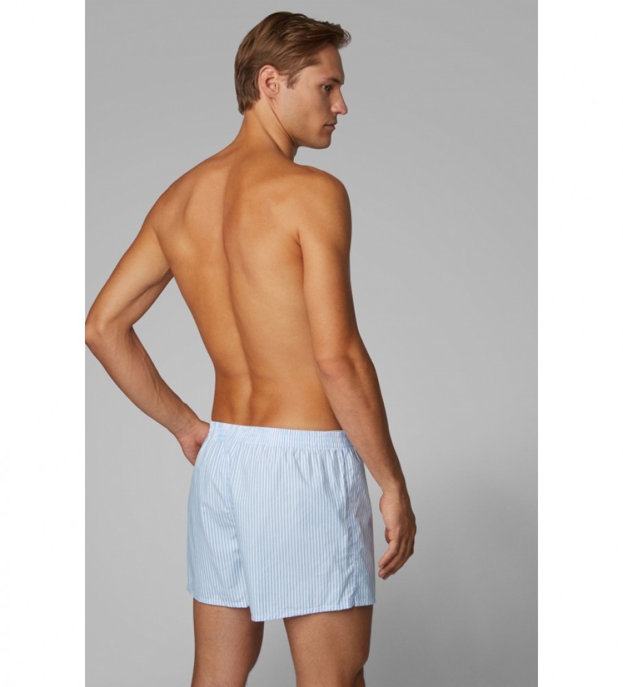 Conjunto de 2 shorts de pijama de popeline BOSS, cor azul (novo, sem uso).