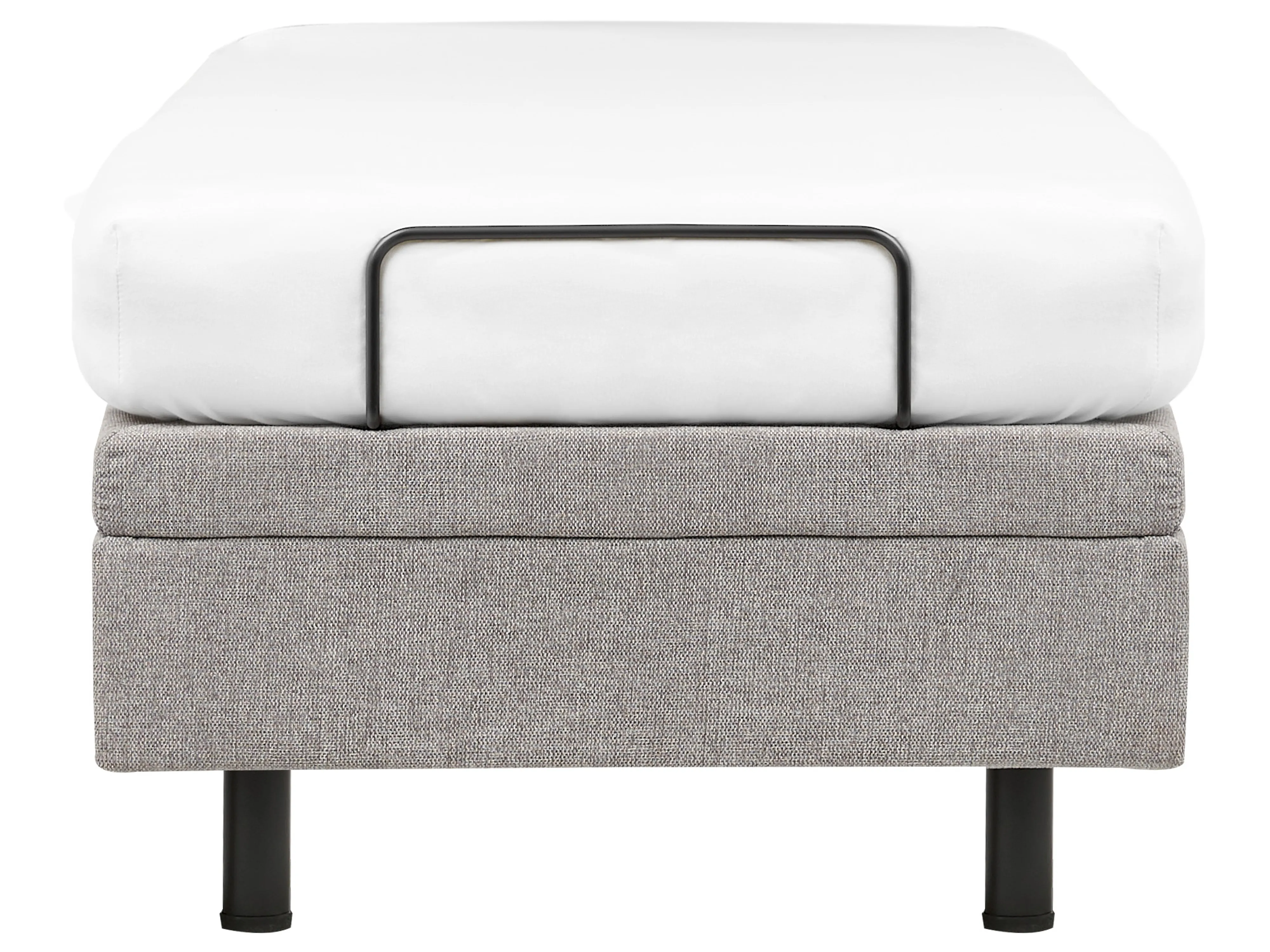 Verstelbaar bed zonder hoofdbord Stof CASTELLAN 80 x 200 cm Lichtgrijs