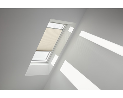 Velux plisségordijnen lichtbeige effen handbediend FHL C02 1259SWL