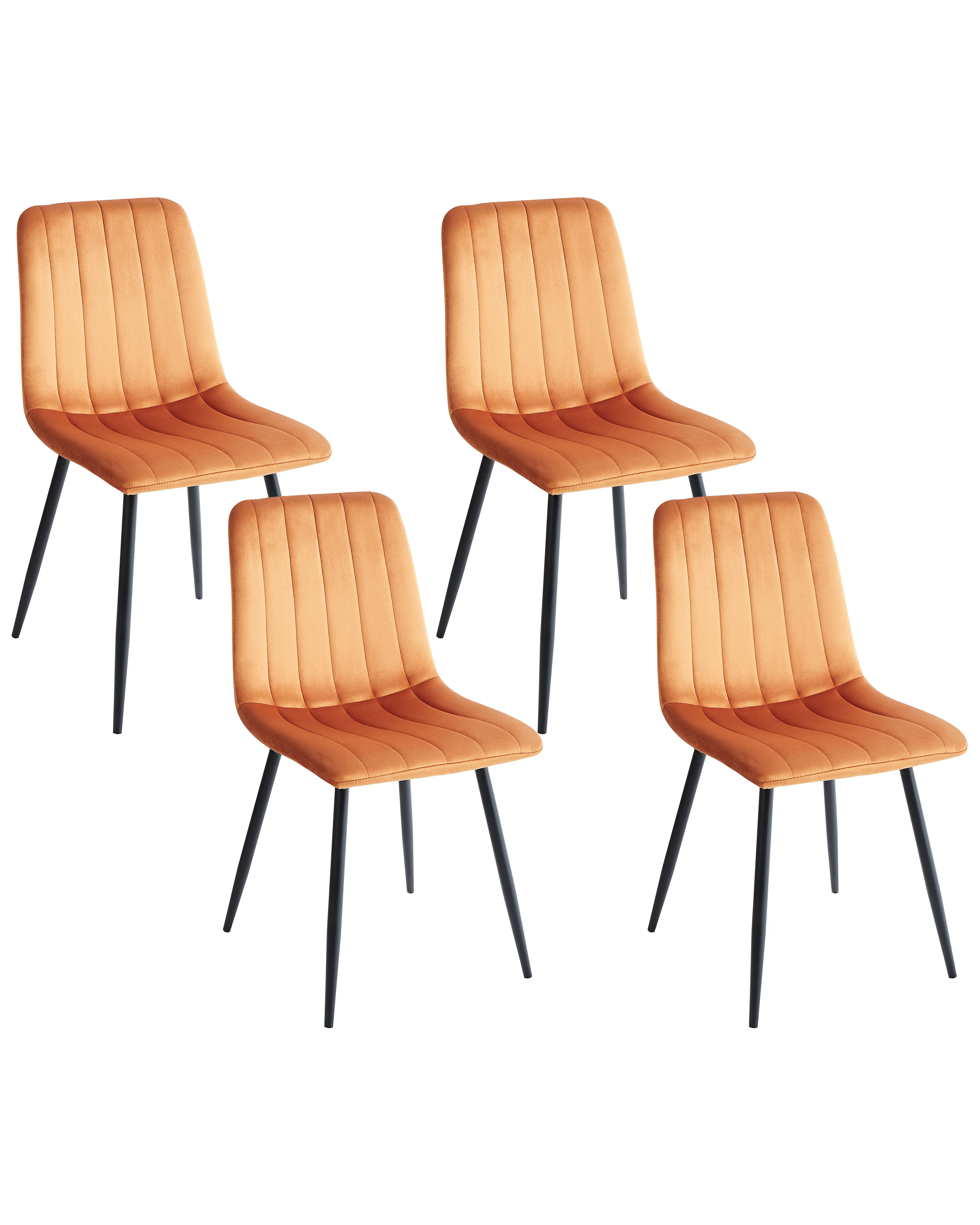Set van 4 eetkamerstoelen KALISPELL Fluweel Oranje