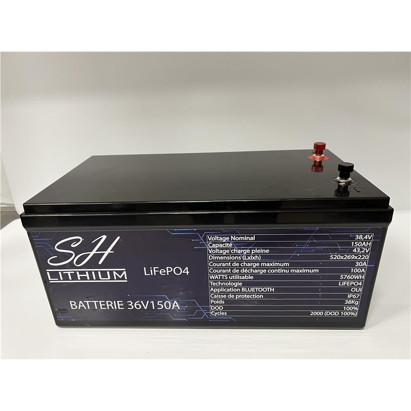 Batterie Lithium Sh Lithium Lifeop4 Format Caisse Bluetooth 36V150amp