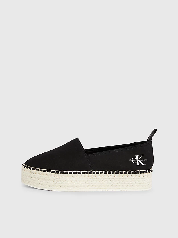 Tênis espadrille de lona com plataforma