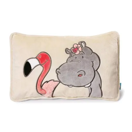 NICI Sommer Kissen Nilpferd und Flamingo, rechteckig, 43 x 25 cm