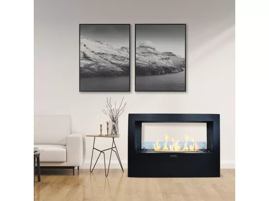 Cheminée à Bioéthanol Giotto S Noir 100x30x70