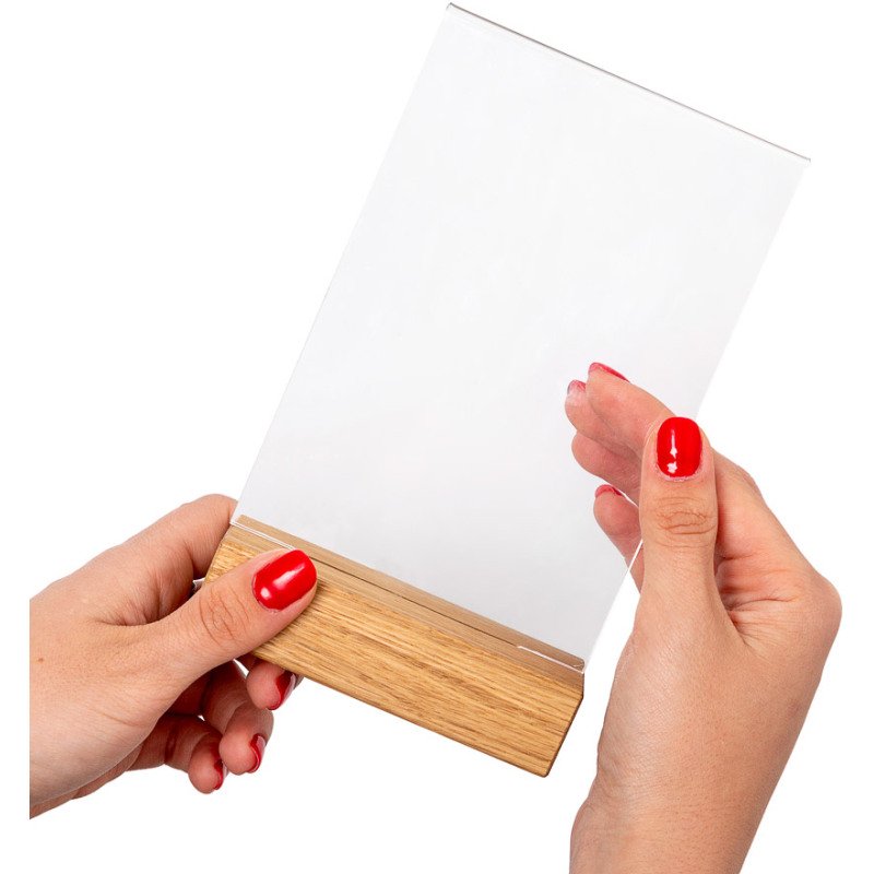 Support de menu en bois en T