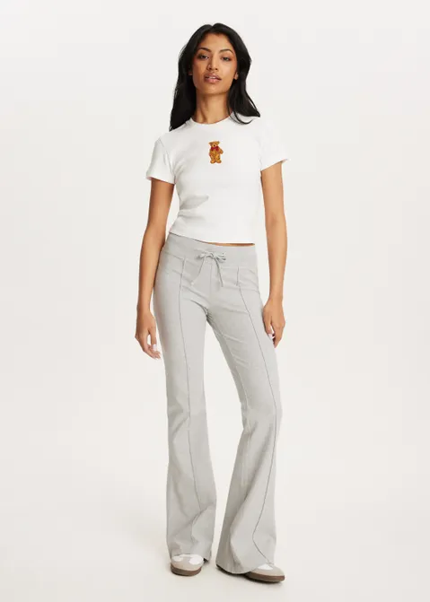 T-shirt met print beer wit (WIT)