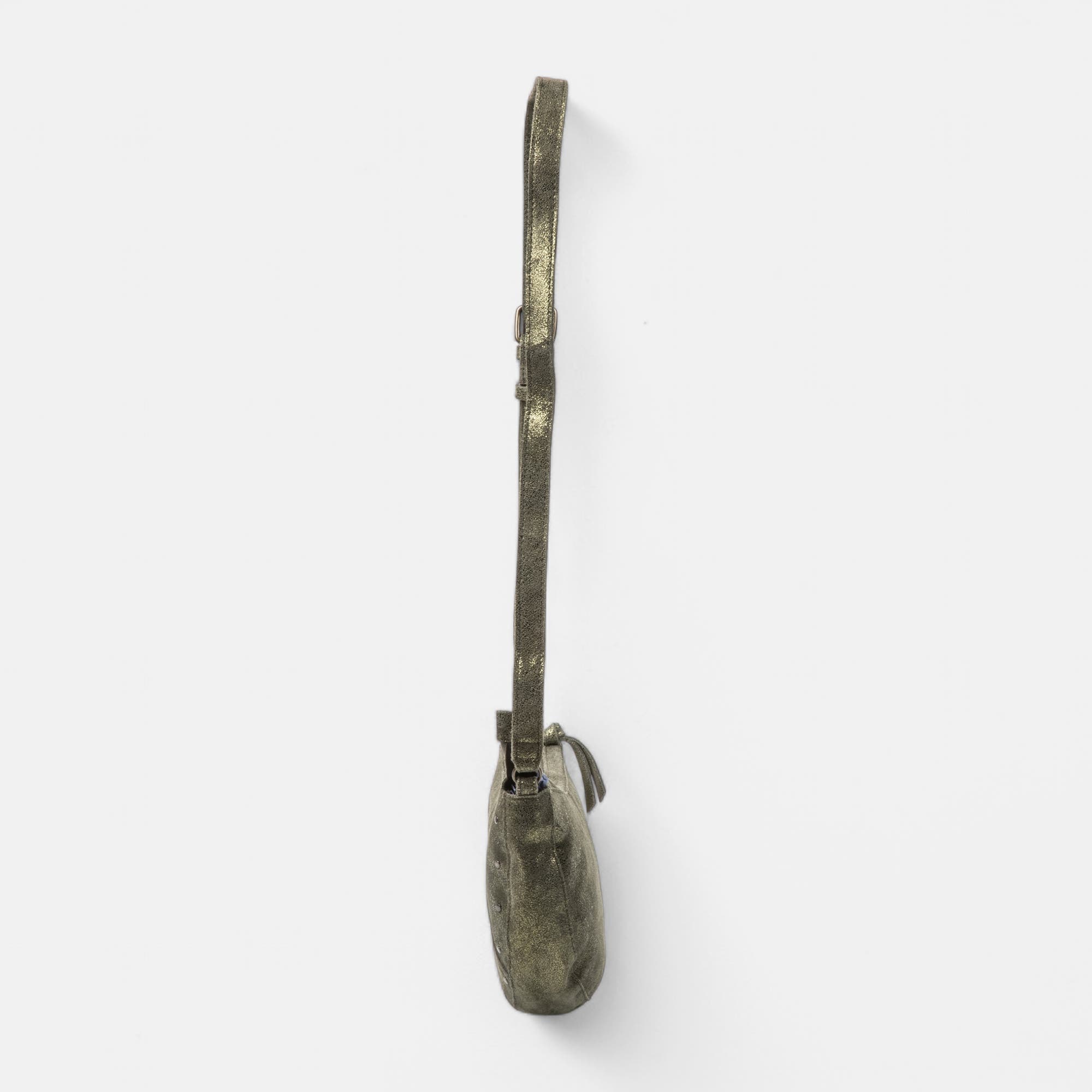 Sac bandoulière en cuir kaki
