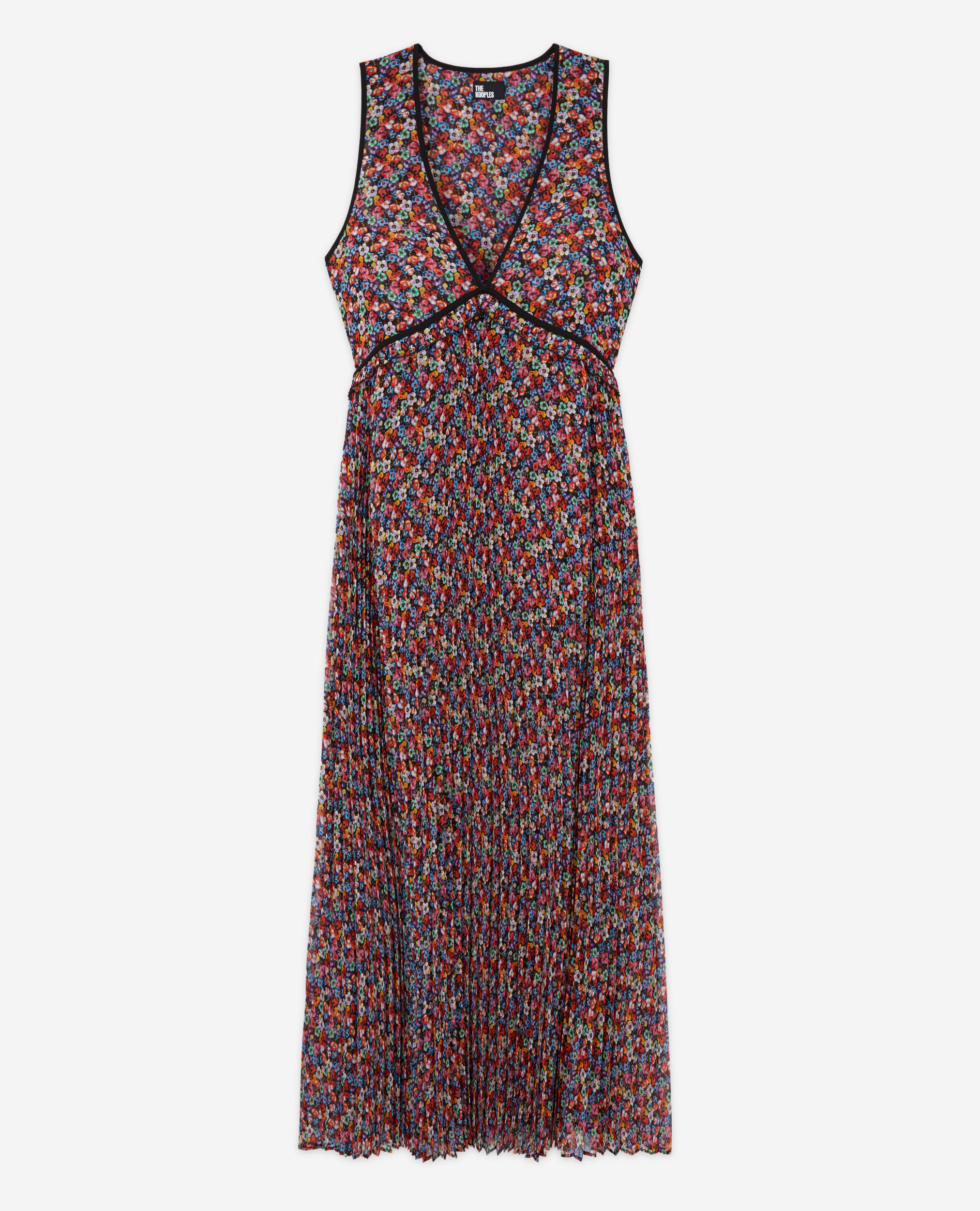 Robe longue multicolore plissée