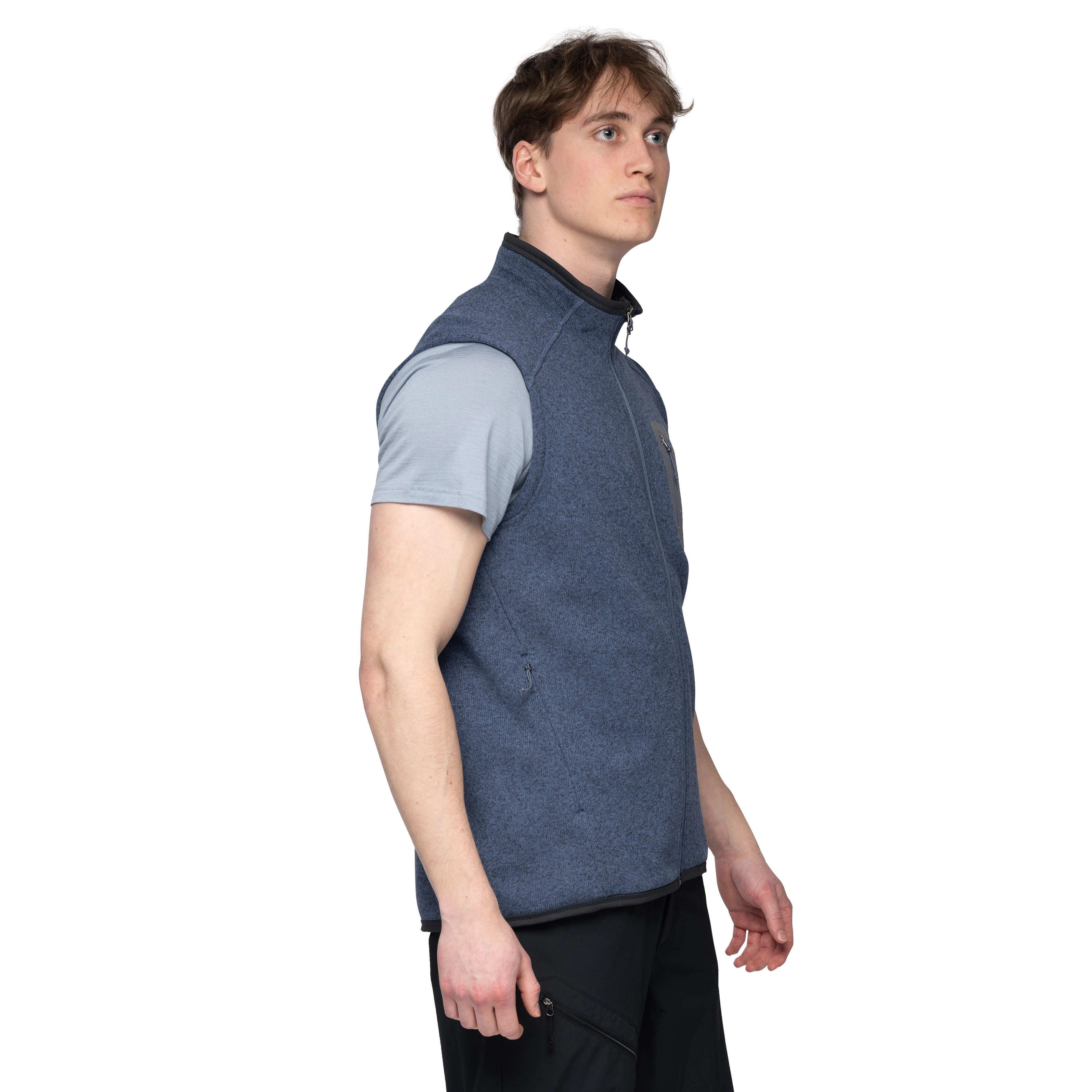Kamphaug Knitted Vest Men Granite Blue