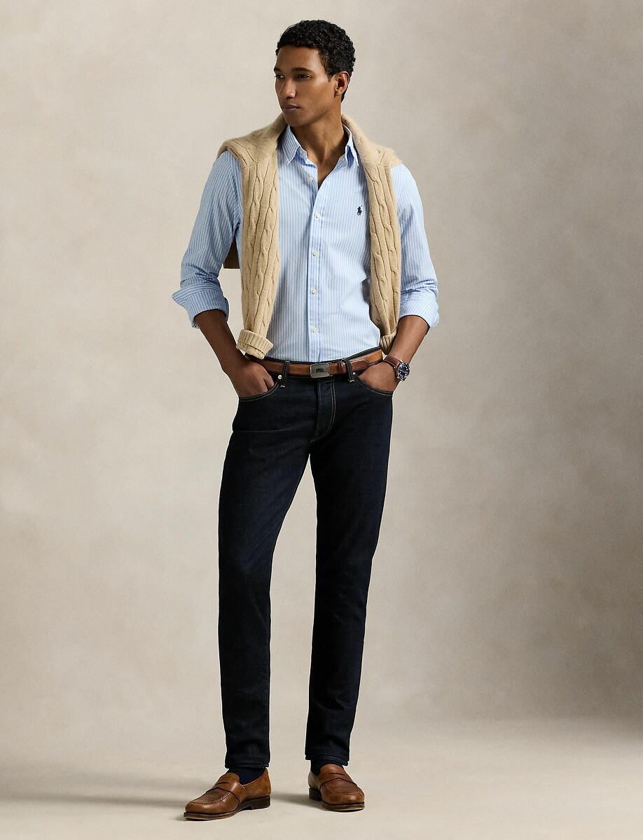 Camisa chino ajustada POLO RALPH LAUREN com logotipo bordado