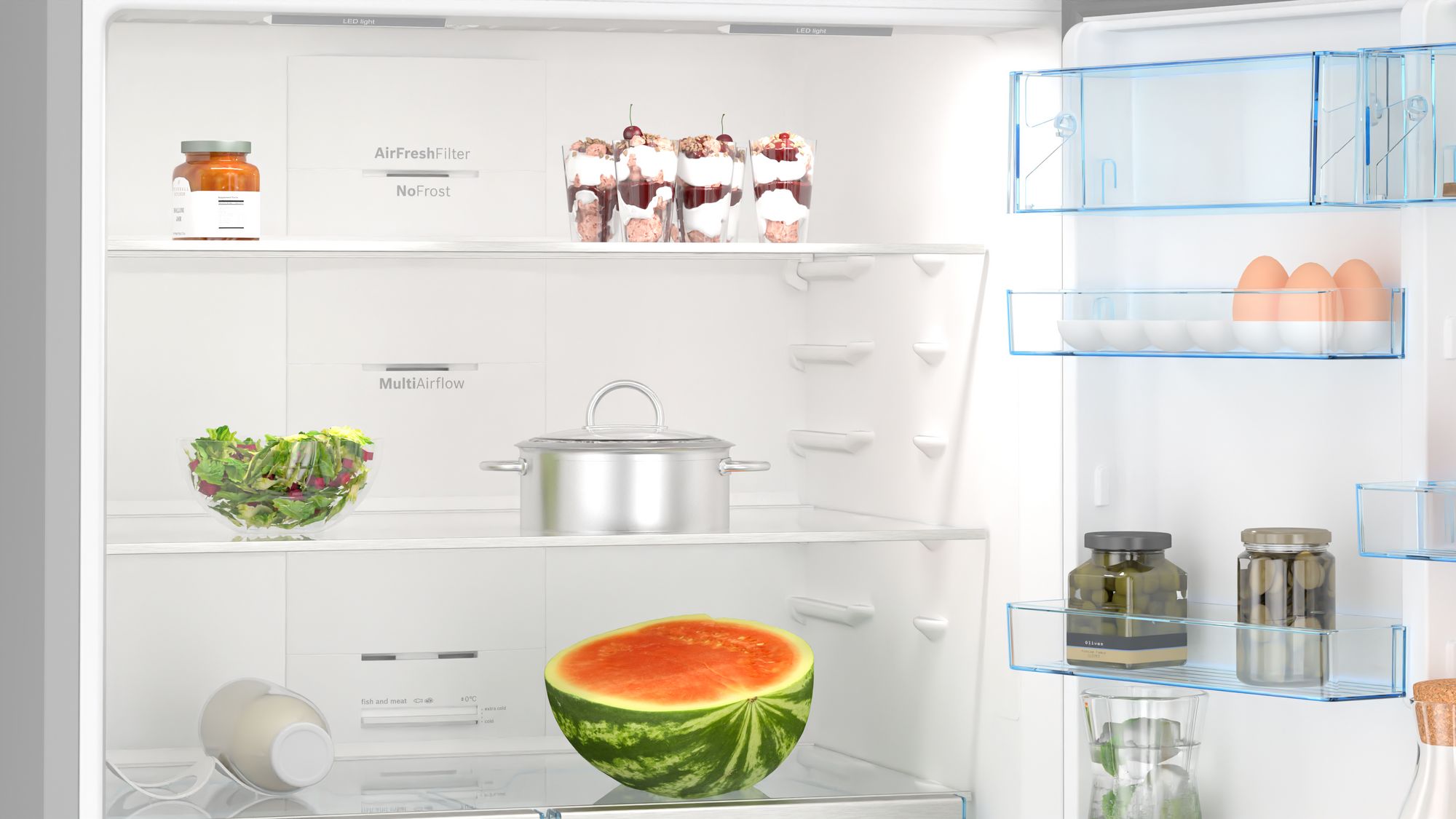 # PRODUTO RECONDICIONADO # Refrigerador Combinado Independente Série 4 186 x 86 cm Aço Inoxidável Resistente a Impressões Digitais KGN86VIEA-B