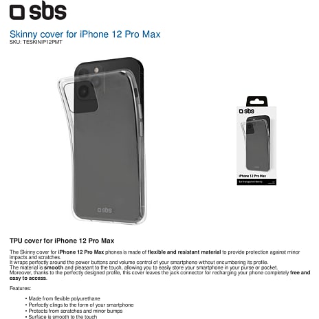 SBS iPhone 12 Max cover - transparent
