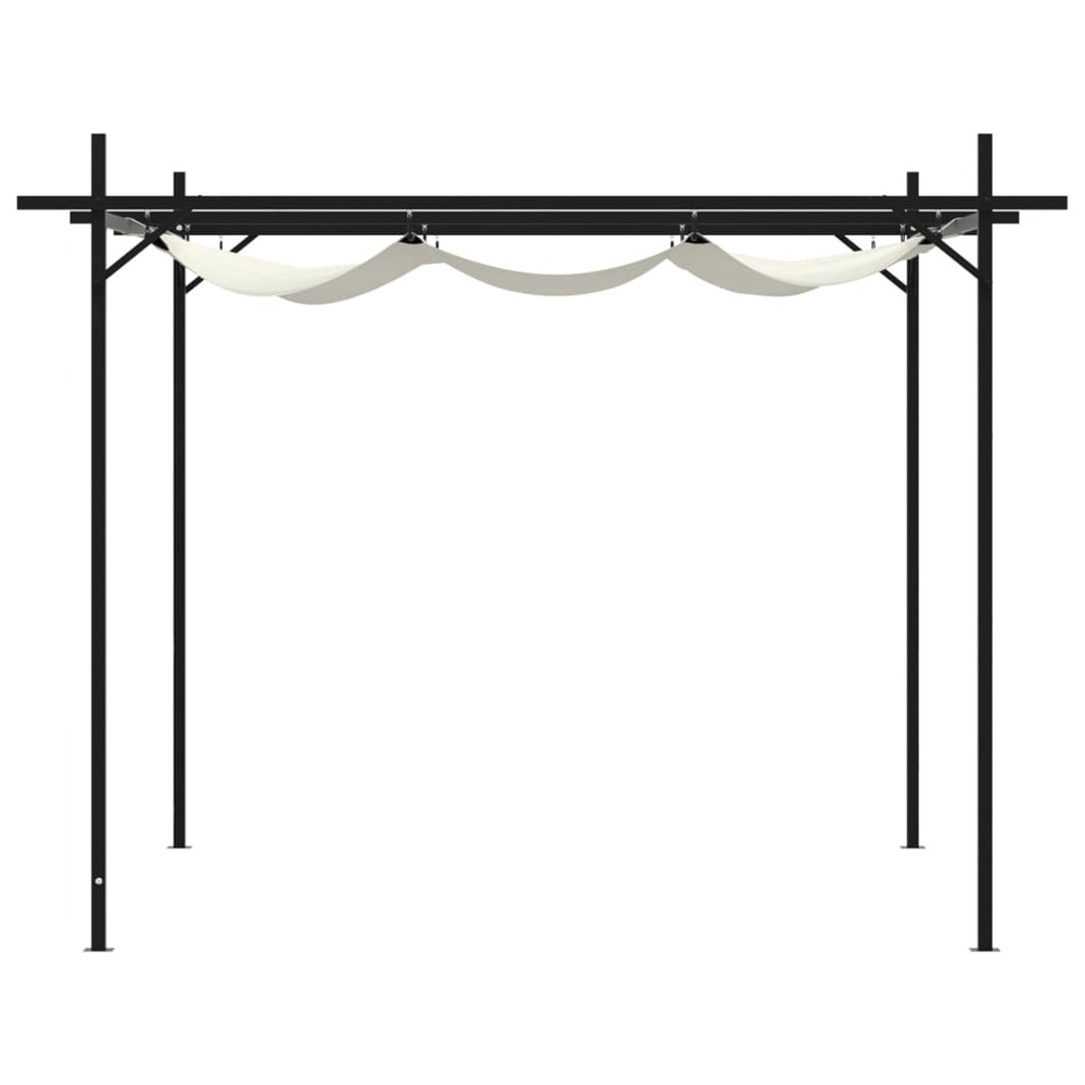 Pergola avec toit rétractable crème 295x292x230 cm
