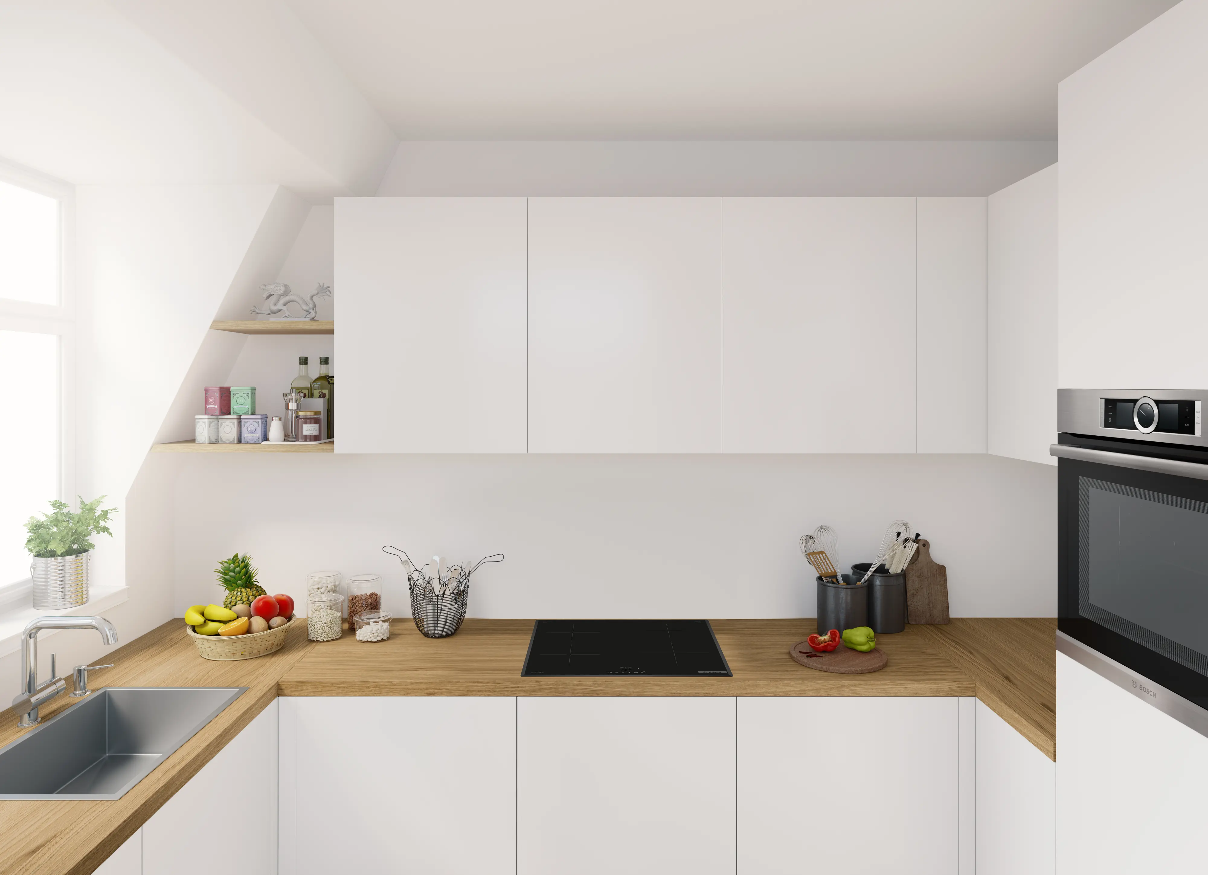 Serie 6 Inductiekookplaat 60 cm Zwart, opbouwmontage zonder rand
