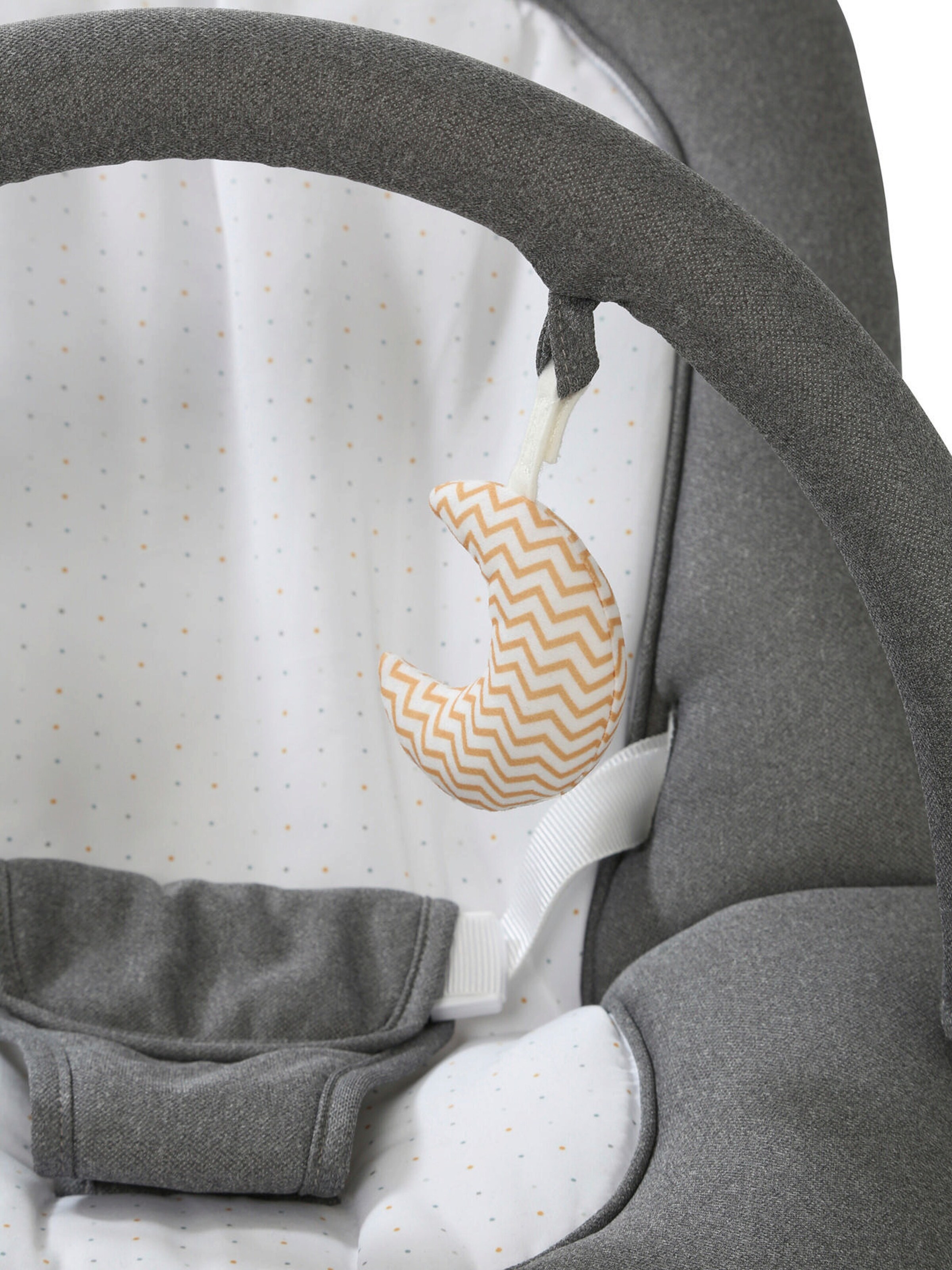 Vertbaudet Babywippe mit Spielbogen BABYDREAM grau/weiß