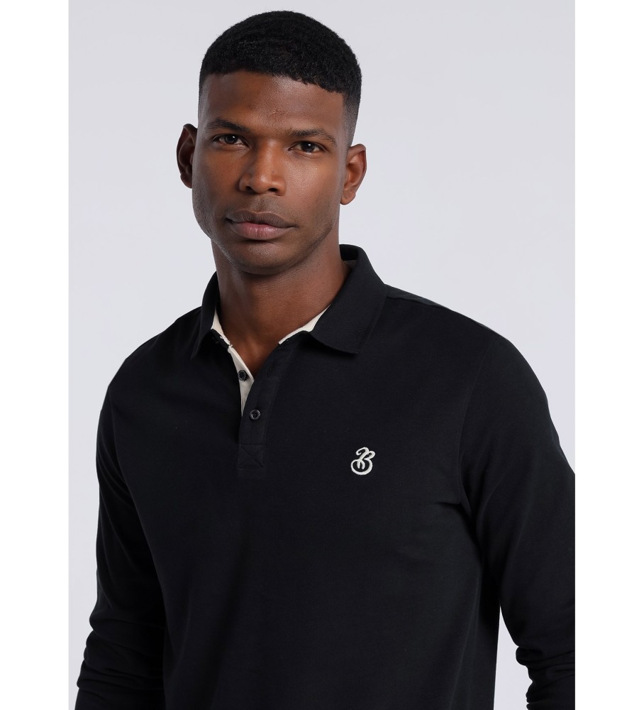 Camisa polo básica de manga comprida Bendorff preta
