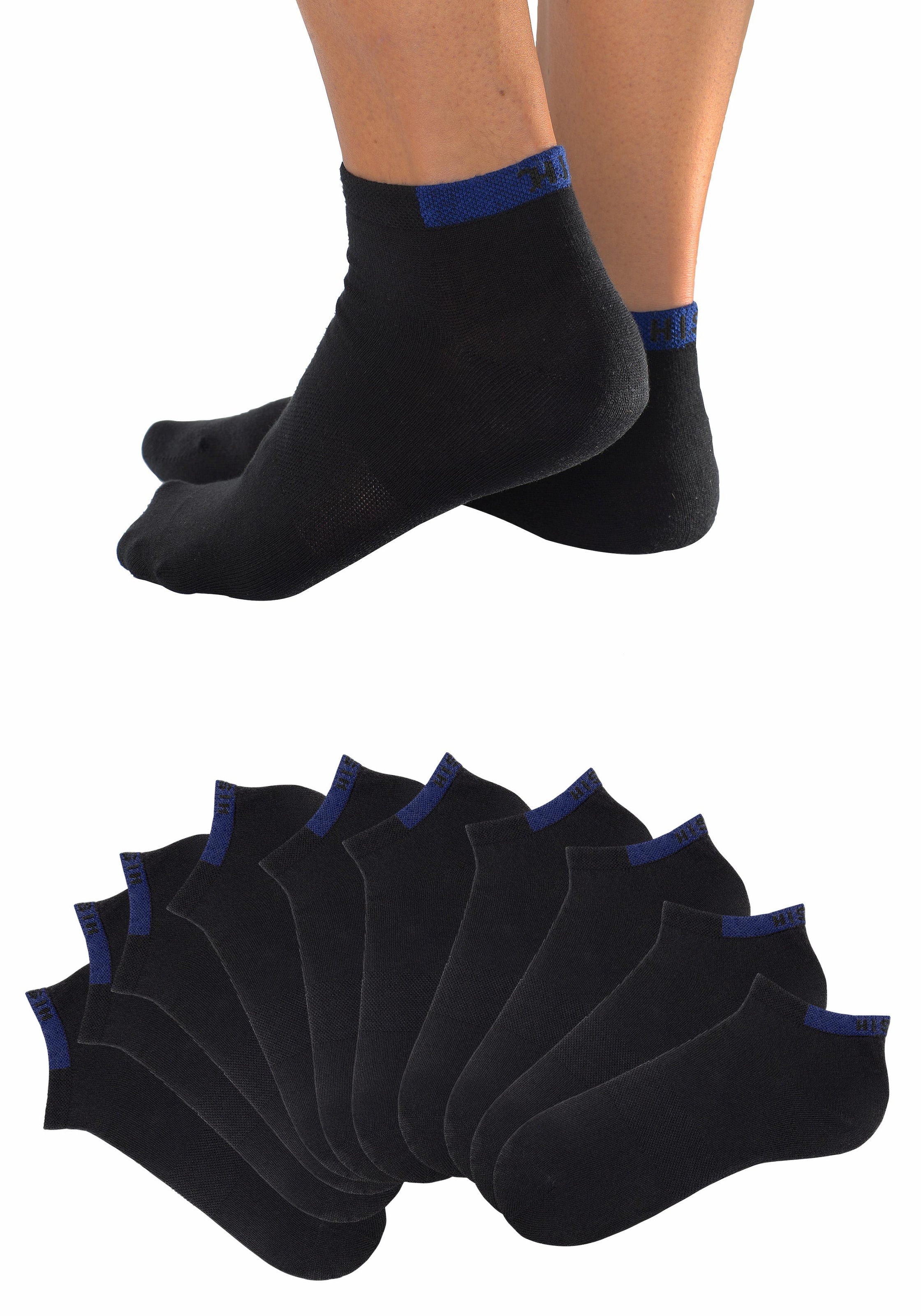 H.I.S Sneakersocken Packung, 10 Stk. tlg. mit verstärkten Belastungszonen