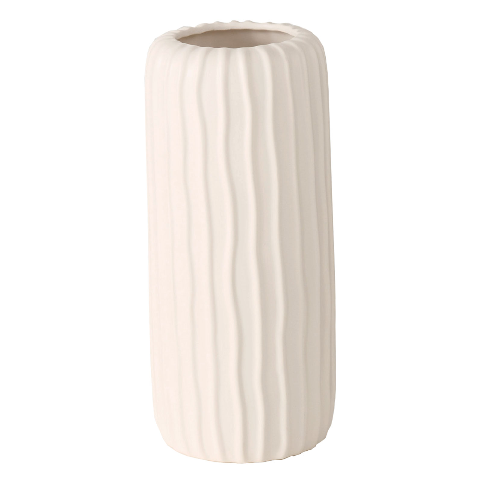 Vase - weiß - Steingut - 26 cm