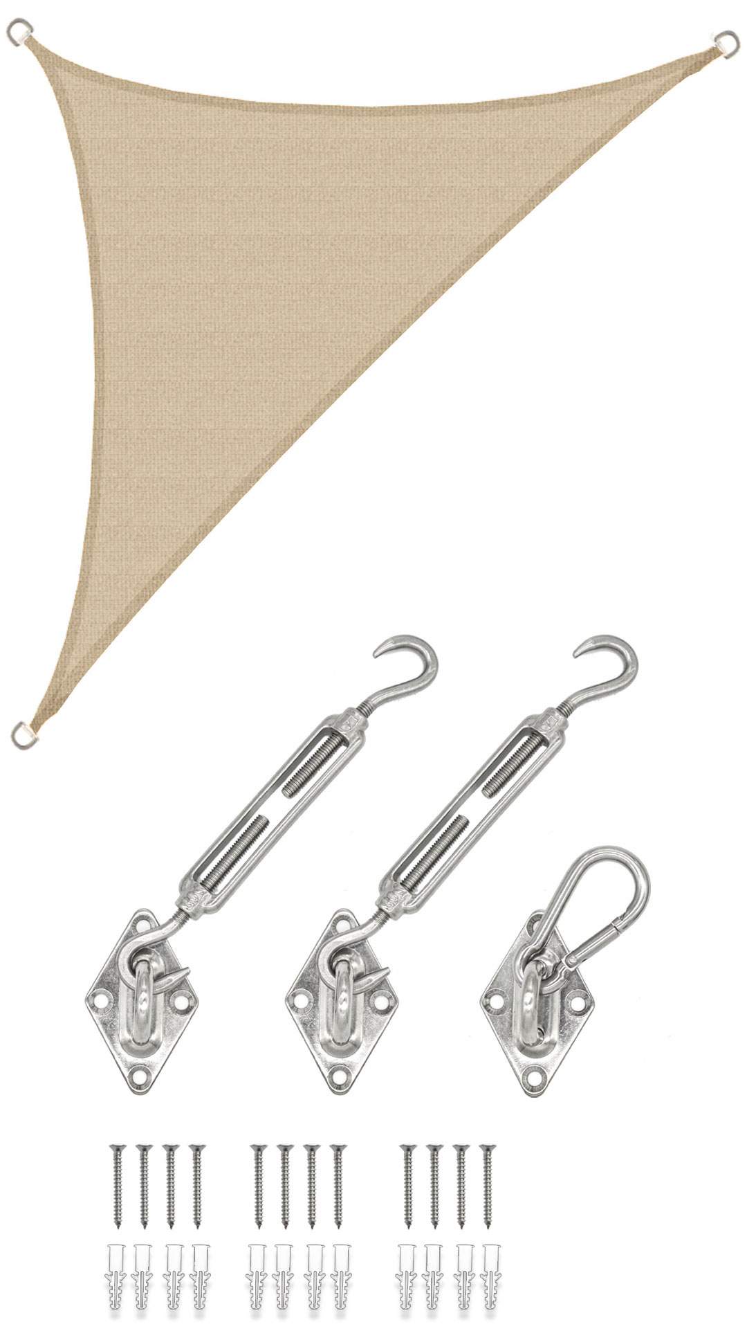 AMANKA 2,5 x 2,5 x 3,5 Luchtdoorlatend UV schaduwdoek - Beige