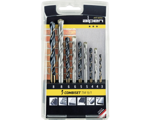Combinatieboorset HSS Long Life Alpen 9-delig