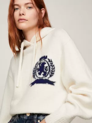 Crest Knitted Relaxed Wool Hoody