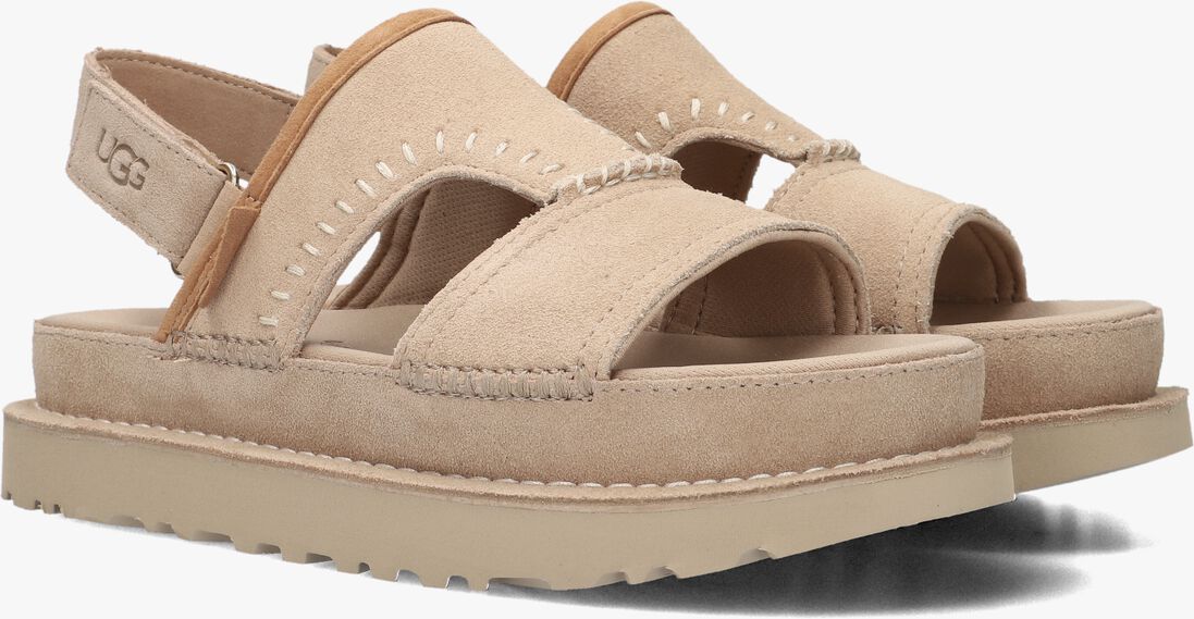 beige ugg platte sandalen w goldenstar regenerate