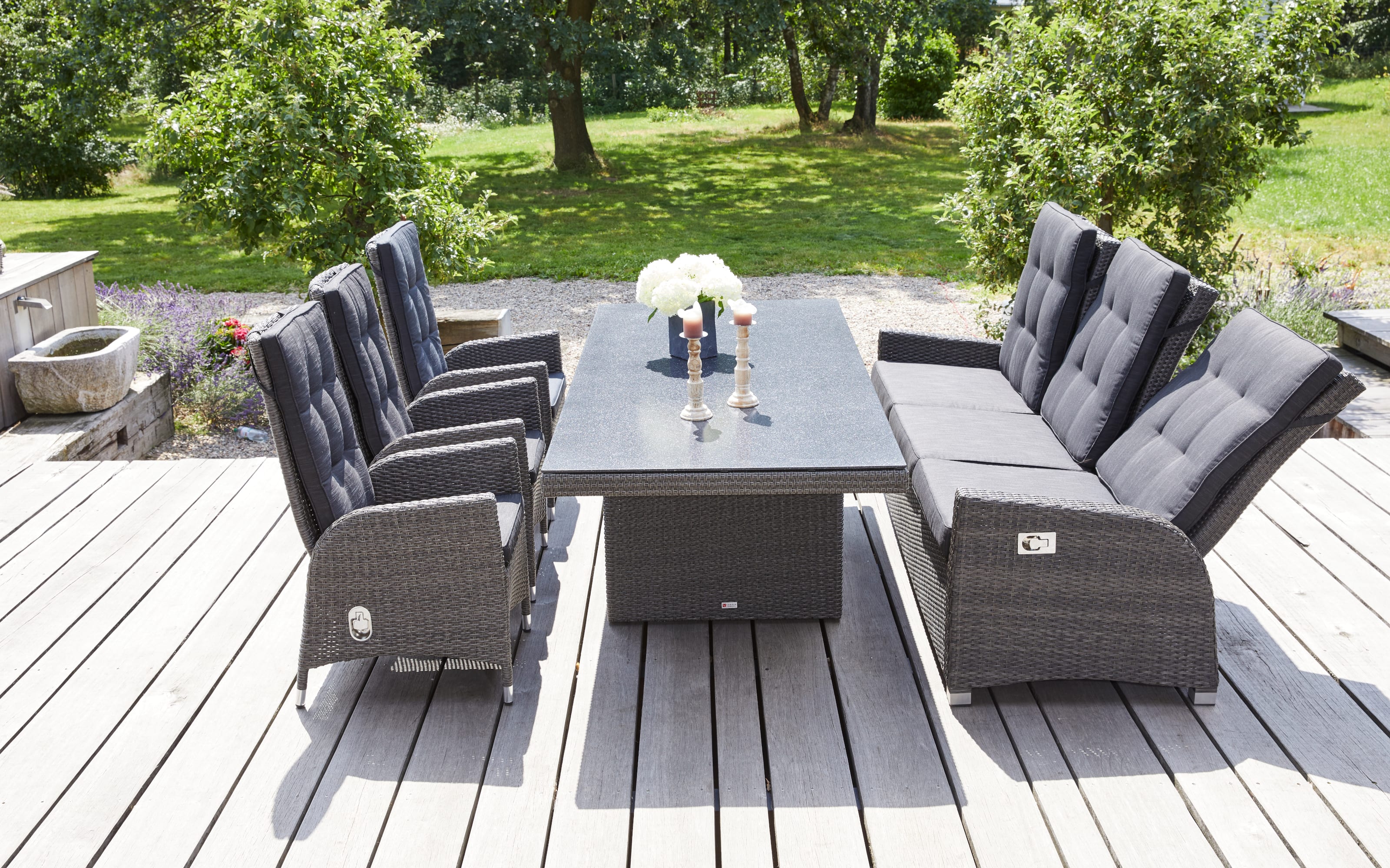 Garten-Positionsstuhl Parma, weiß/grau