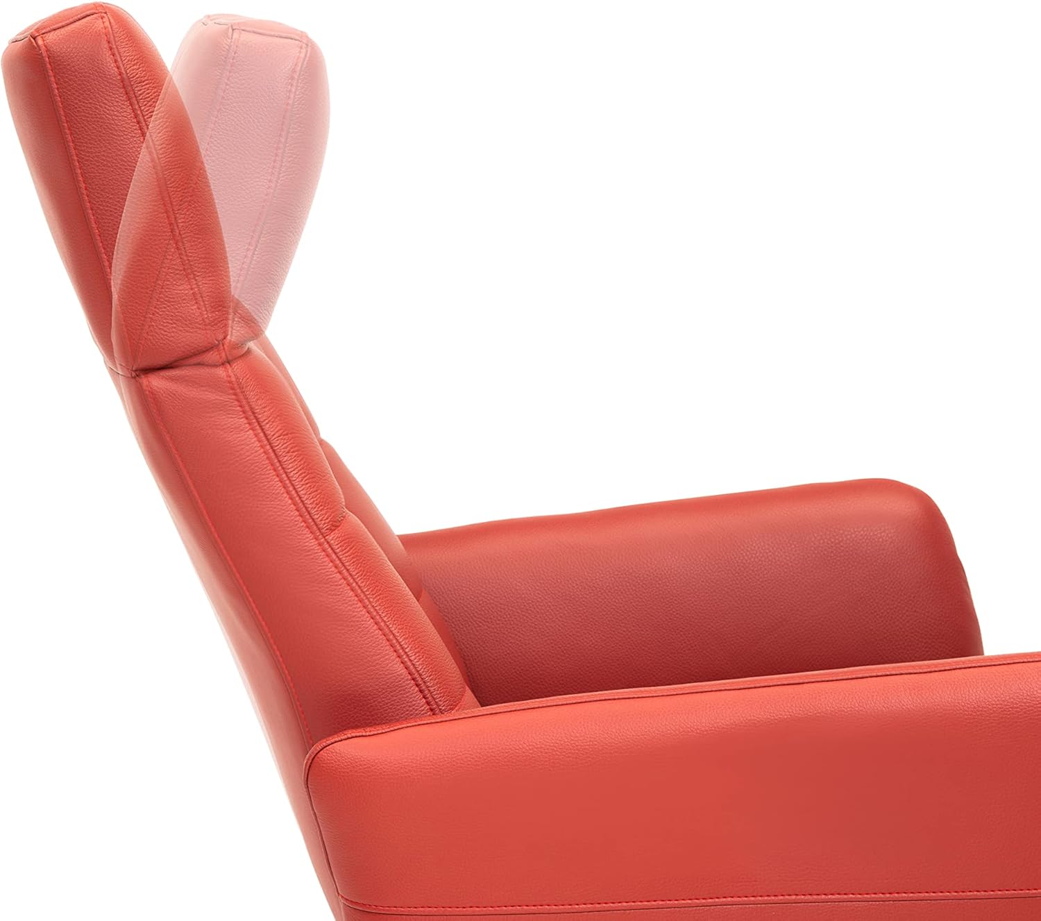 TV-Sessel Sessel Bosse / Drehbarer Relax-Sessel mit stufenloser Rückenverstellung und ausklappbarem Fußteil / Herz-Waage-Position / 74 x 107 x 90 / Leder Rot