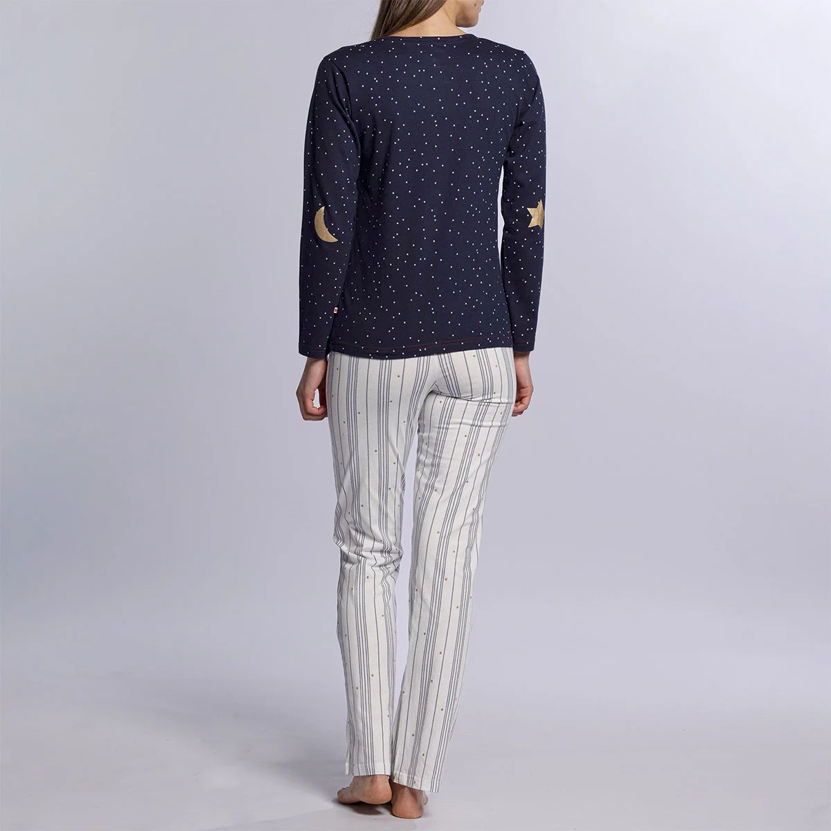 Pyjama femme AURORE marine/imprimé