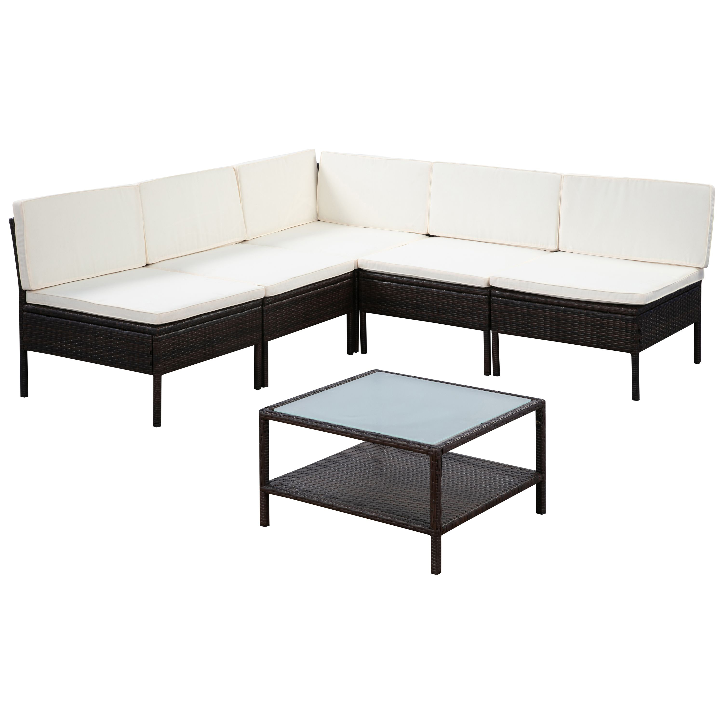 Rattanlounge RIVERA braun/beige