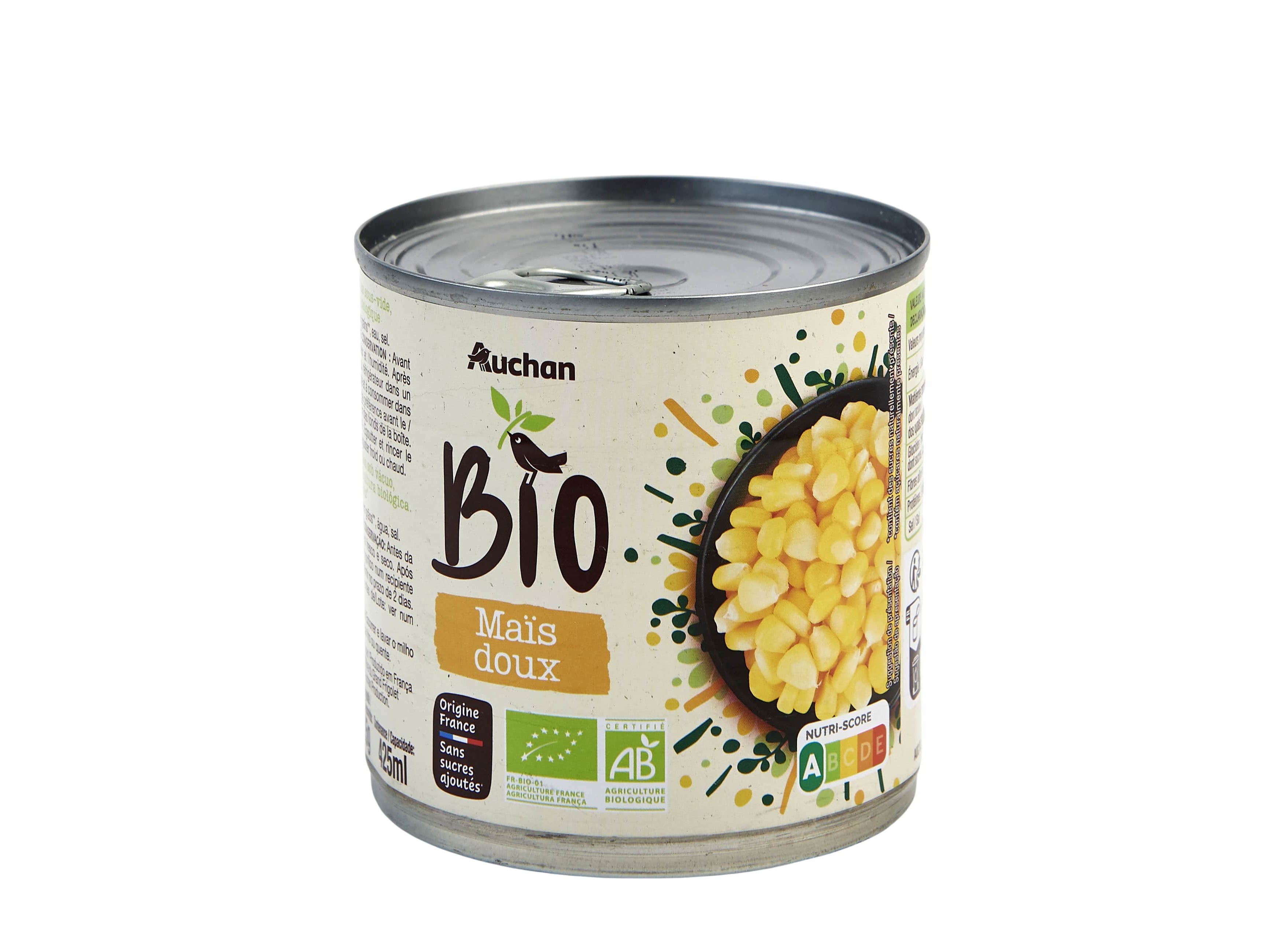 MILHO DOCE AUCHAN BIO EM GRÃO 285 G
