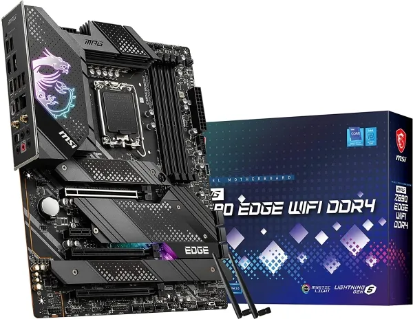 [OUTLET] - MSI MPG Z690 EDGE WIFI - Bundkort - ATX - LGA1700 sokkel - Z690 Chipset - USB-C Gen2, USB 3.2 Gen 1, USB 3.2 Gen 2, USB-C Gen 2x2 - 2.5 Gigabit LAN, Wi-Fi 6, Bluetooth - onboard grafik (CPU påkrævet) - HD Audio (8-kanaler)