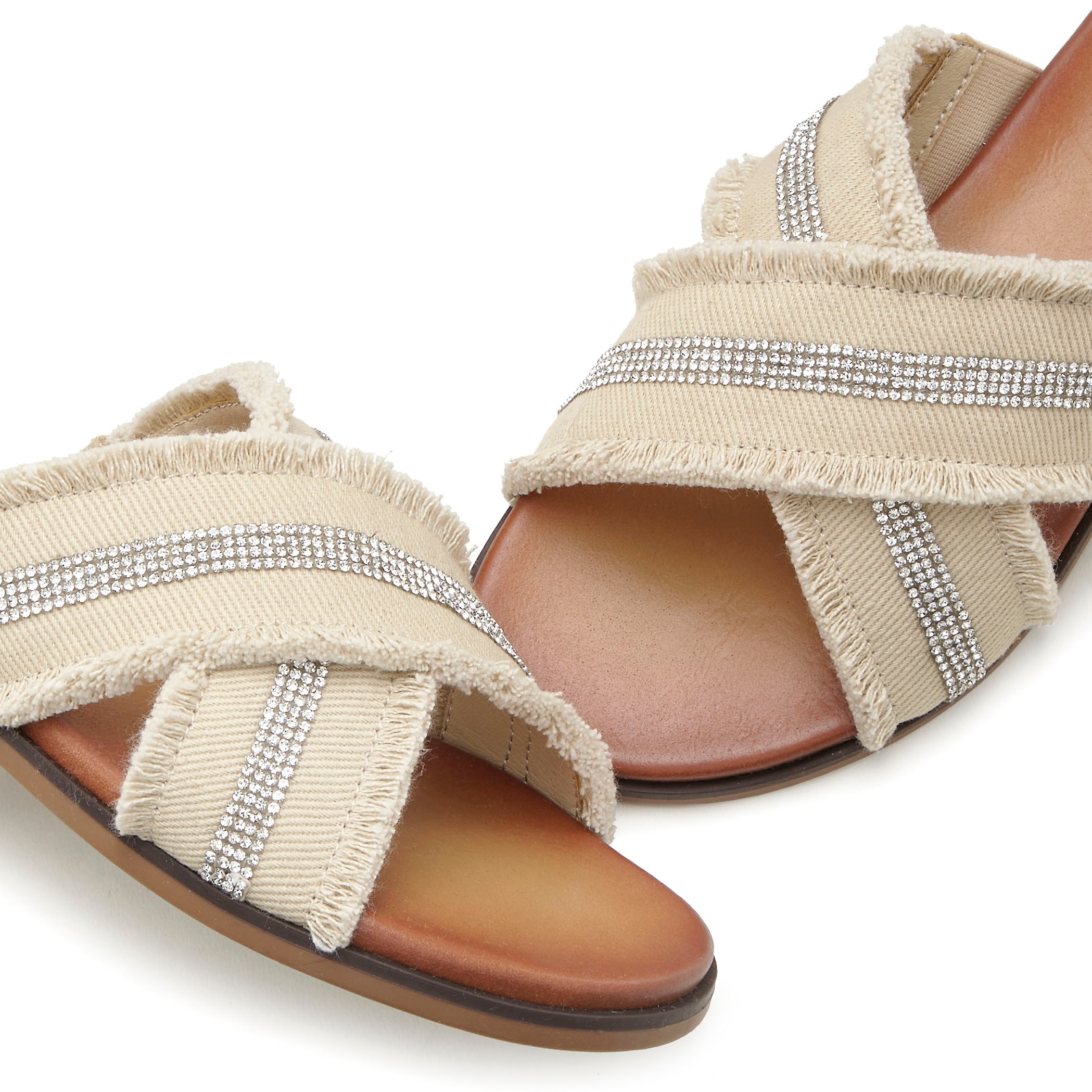 Vivance Pantolette »Mule, Sandale, Sommerschuh«  mit dezenten Strasssteinchen und kleinen Fransen