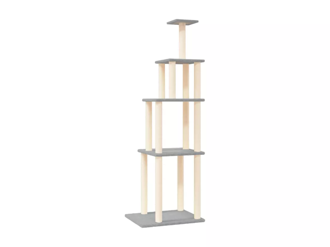 Arbre à chat avec griffoirs en sisal gris clair 183 cm