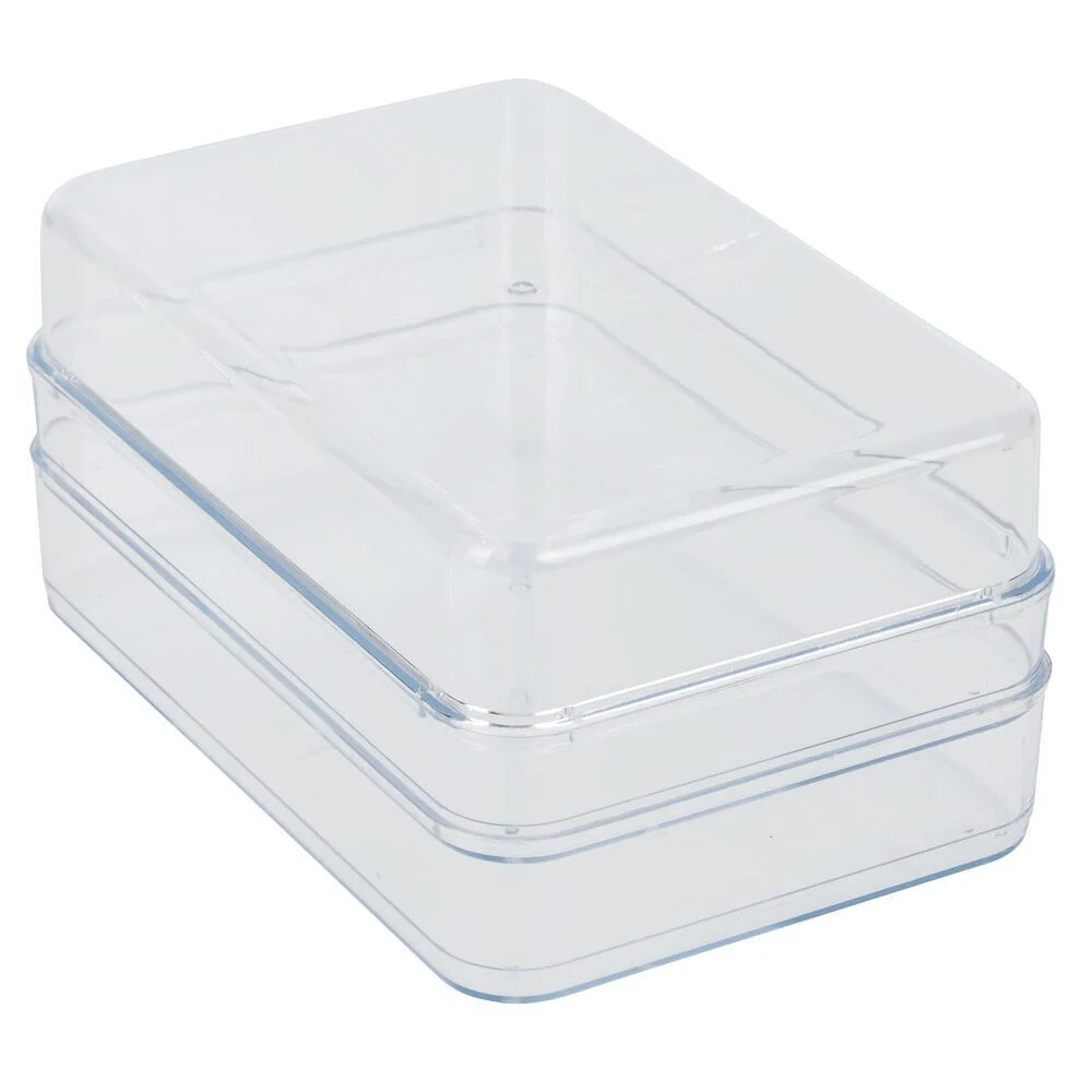 Boîte transparente à 2 niveaux pour frigo 2,5L - L.21,5x14,5xH10,5cm