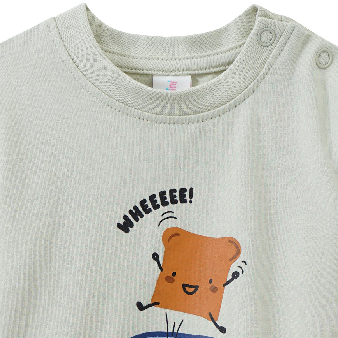 Topomini Newborn Langarmshirt mit Frühstücks-Print mintgrün