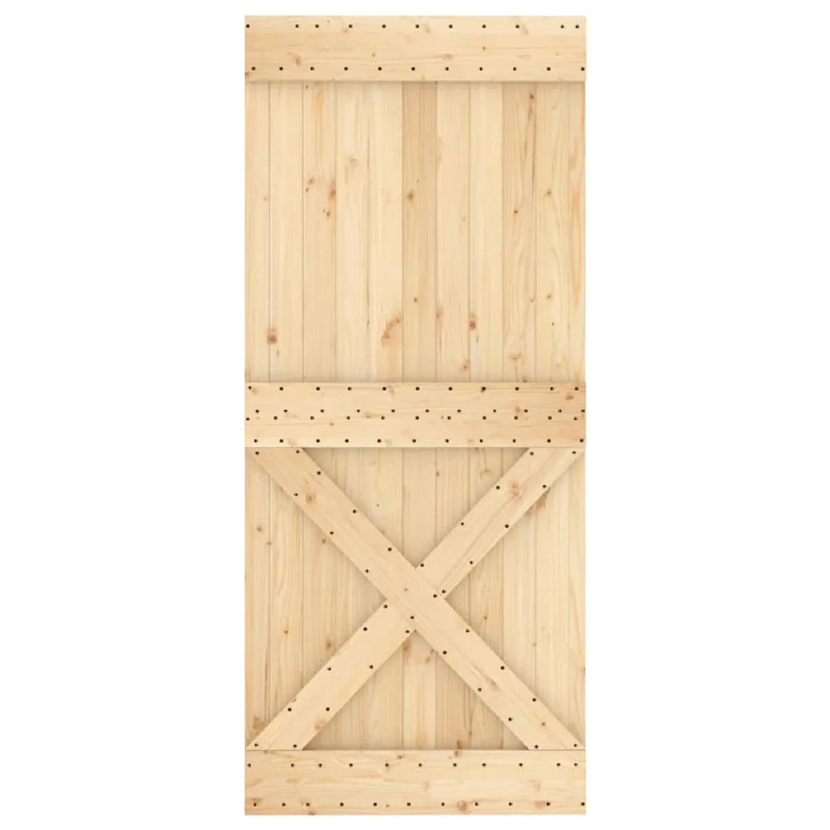 vidaXL Porte coulissante avec quincaillerie - Pin massif
