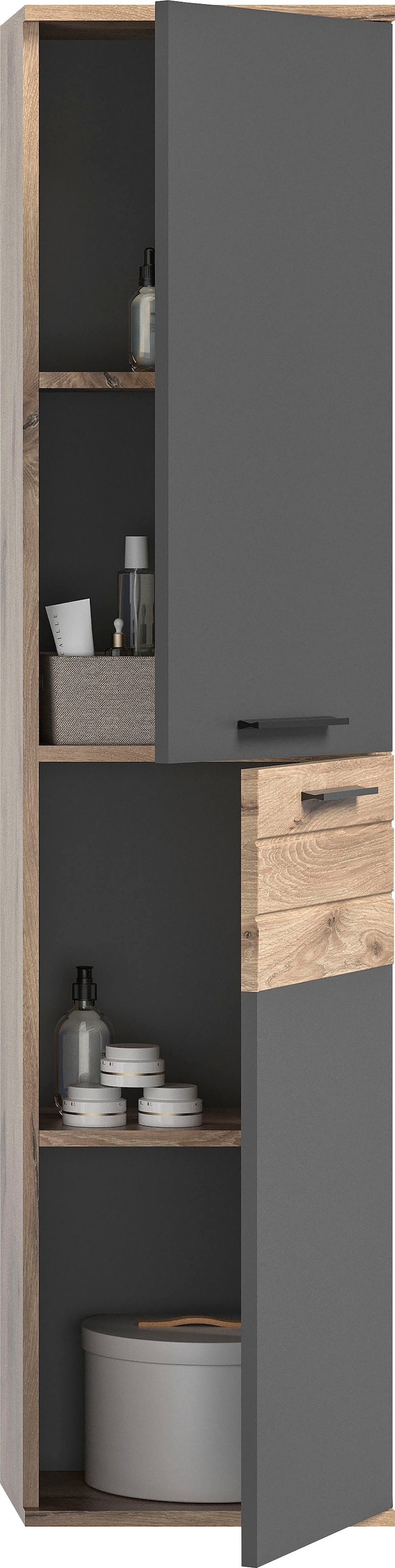INOSIGN Midischrank »Riga, Breite 37 cm, 2 Türen, 2 Einlegeböden, 1 Konstruktionsboden« Türanschlag wechselbar, Badmöbel, Badschrank, Schrank,Bad, Hochschrank