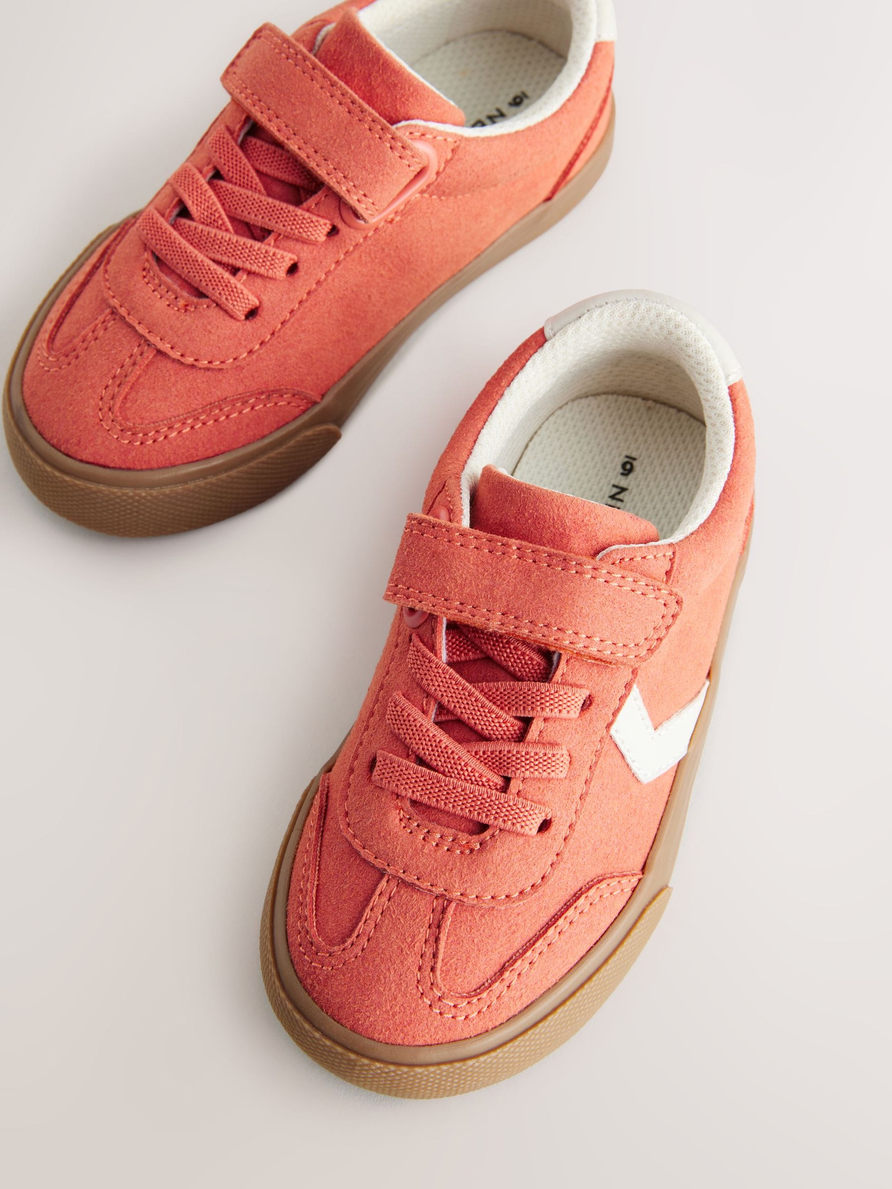 Rood - Sneakers met klittenbandsluiting en elastische veters