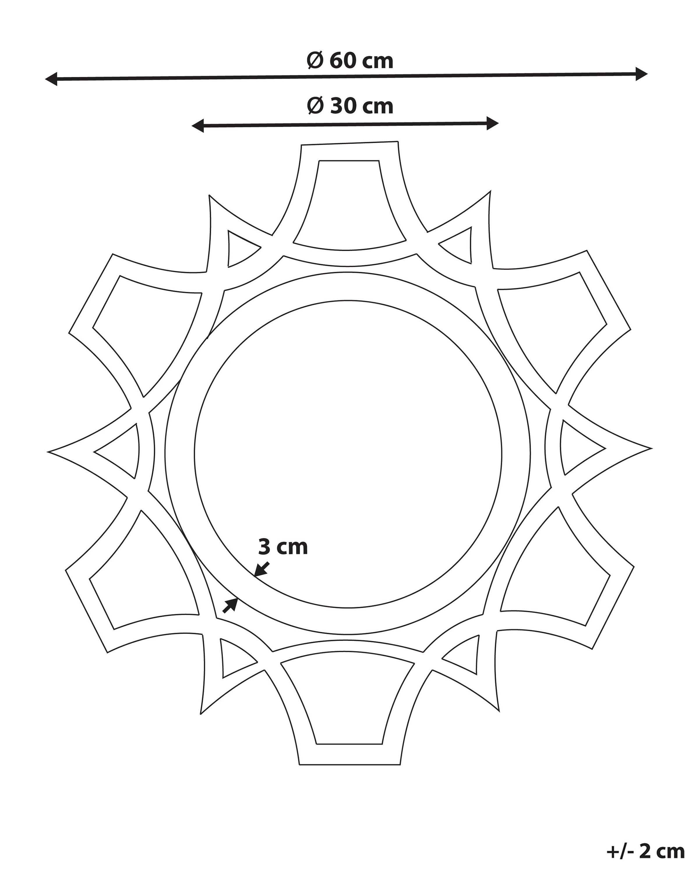 Wandspiegel ZAPOPAN 60 cm 60 cm Licht dennenhout