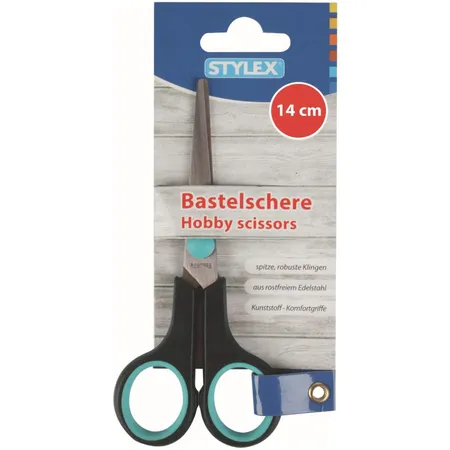 Stylex Basteschere spitz mit Kunststoff-Komfortgriff, aus Edelstahl, 1 Stück, sortiert