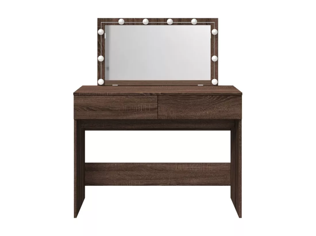 Coiffeuse avec LED chêne marron 100x40x120 cm
