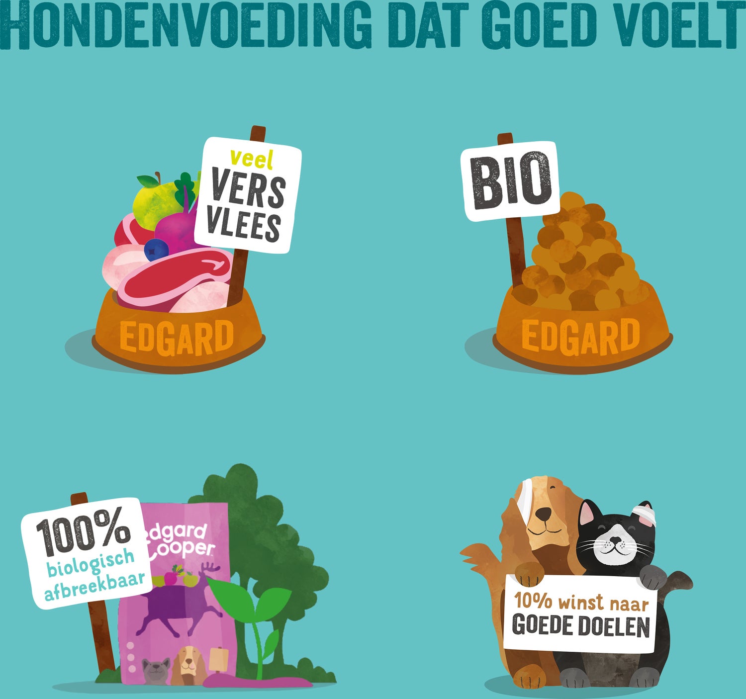 Edgard & Cooper hondenvoer Bio kalkoen en kip adult 2,5 kg